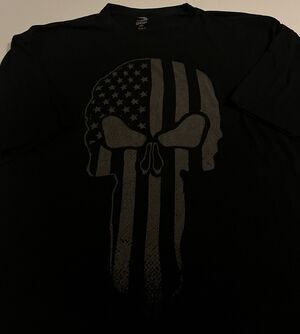 GASP Skull Flag Bodybuilding Workout Gym Performance T-Shirt 2XL Fitness Black